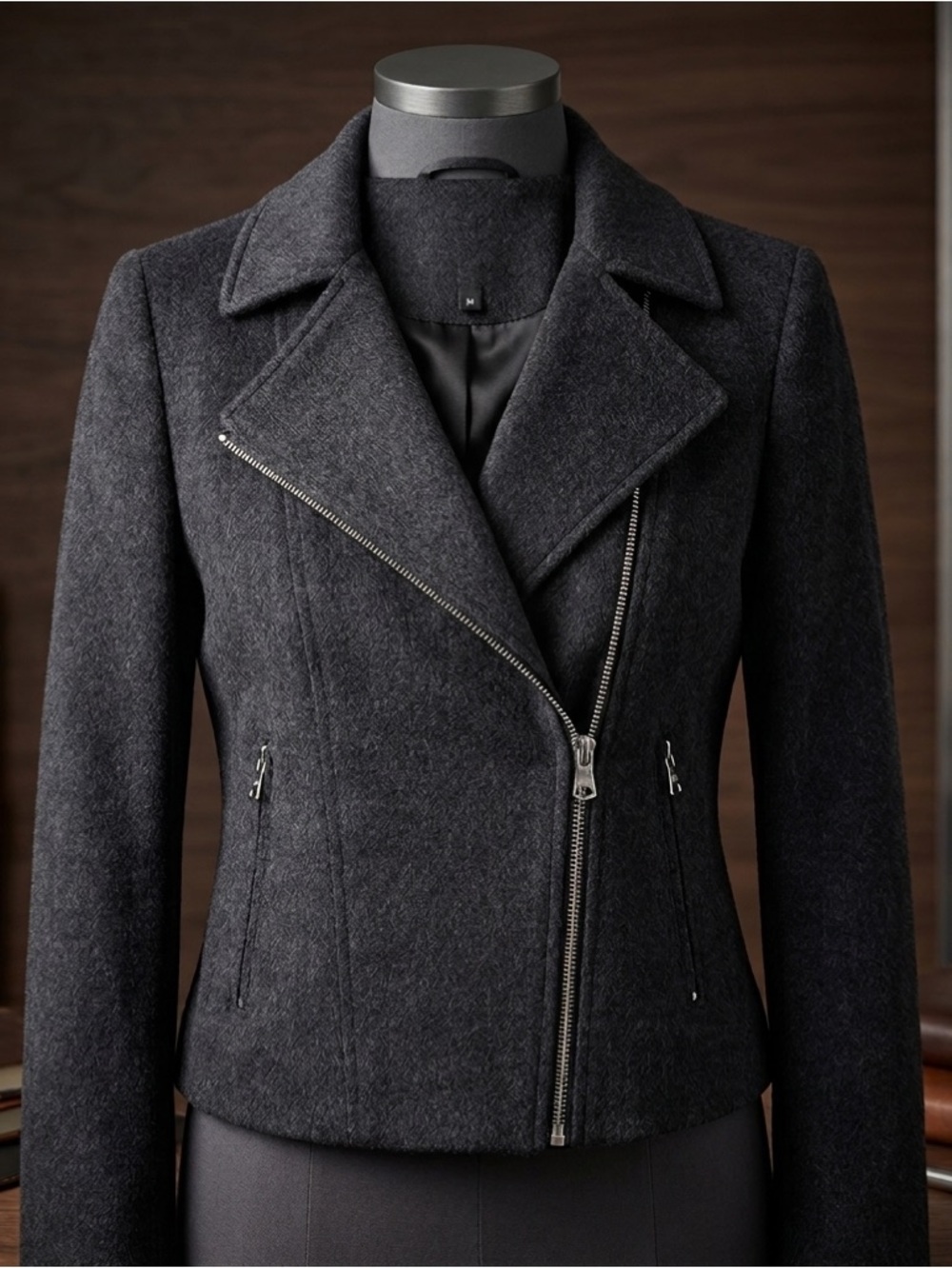 Juliana Collezione Wool/Angora Blend Motor Gray Jacket S‎